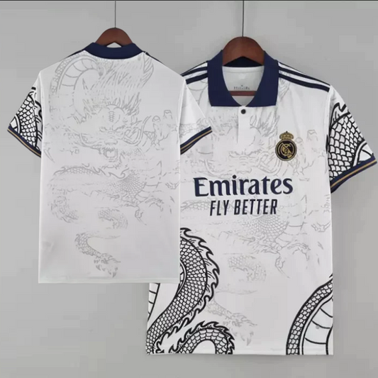 Real Madrid Chinese Dragon White Man Jersey